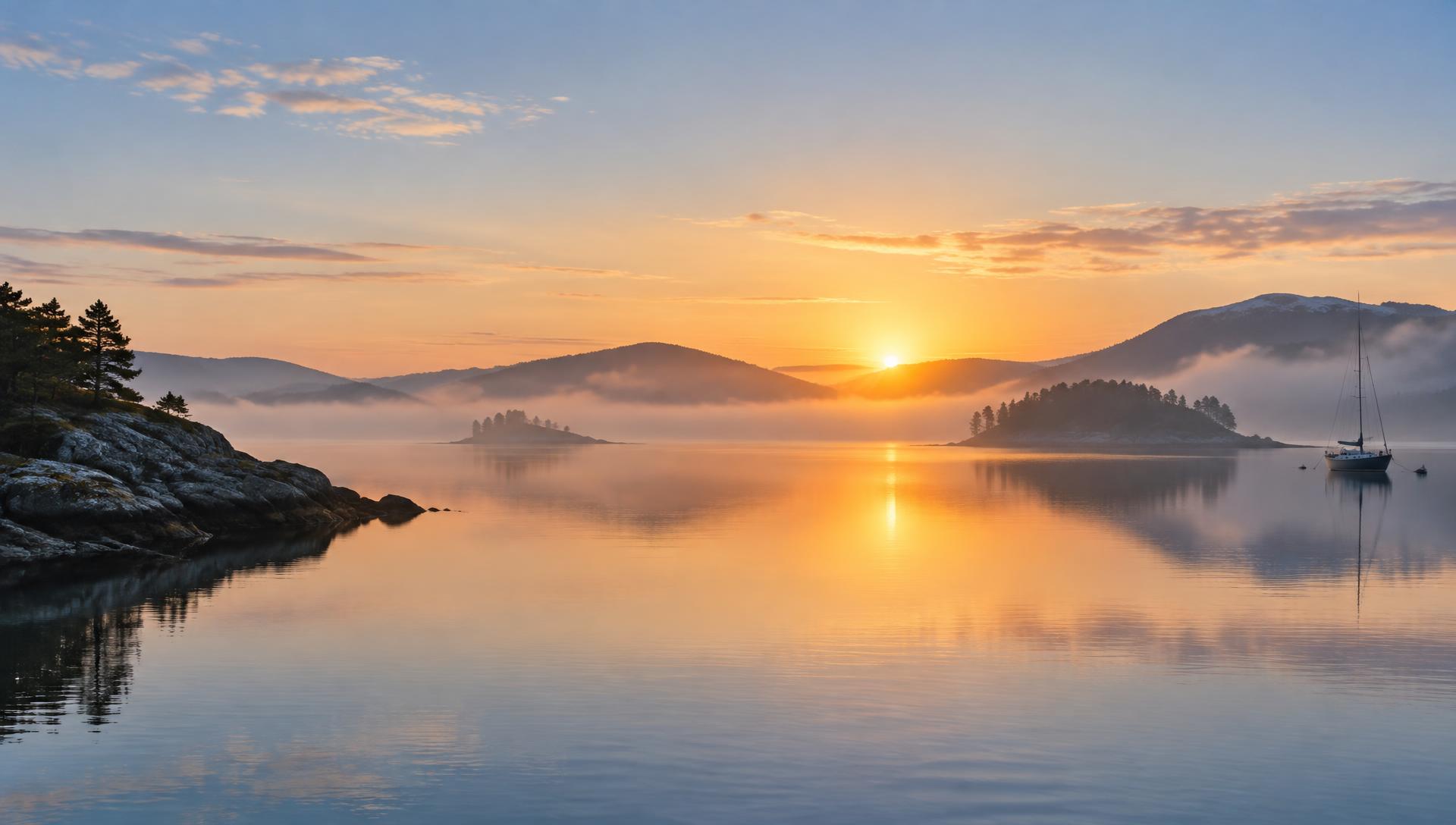 Still water at sunrise